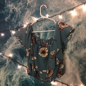 Crop top tropical shirt